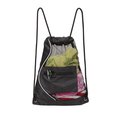 Sea Foam Company Buy Smart Depot G2437 Black Mesh Drawstring Backpack - Black G2437 Black